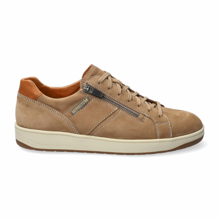 Baskets beiges de la marque Mephisto. Référence Henrik Taupe. Disponible chez Chauss'Family magasin de chaussures à Issoire.