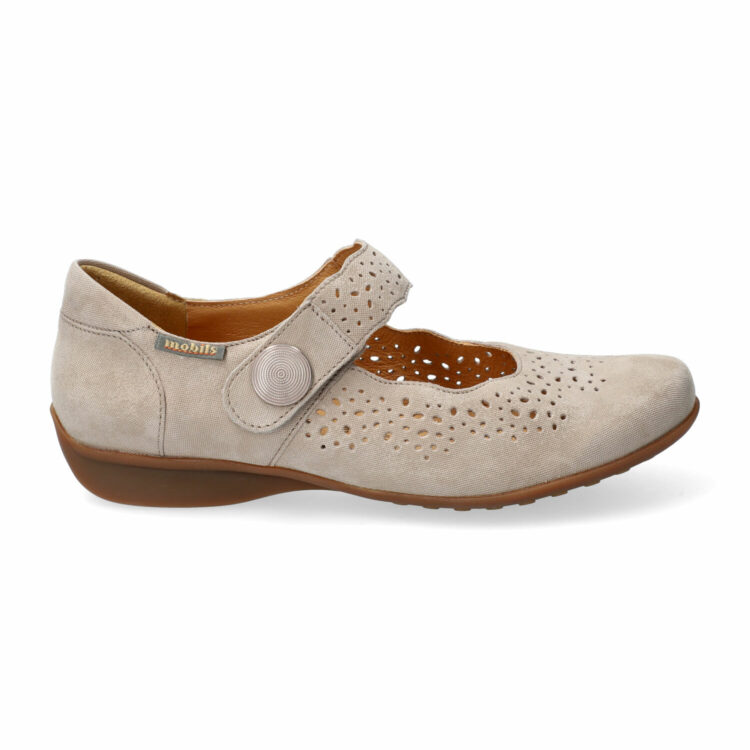 Babies Mobils pour femme. Référence : Fabienne Light Taupe. Disponible chez Chauss'Family magasin de chaussures à Issoire.