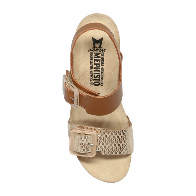 Sandales réglables compensées pour femme marque Mephisto. Lissia Sandanyl. Disponible chez Chauss'Family magasin de chaussures à Issoire.