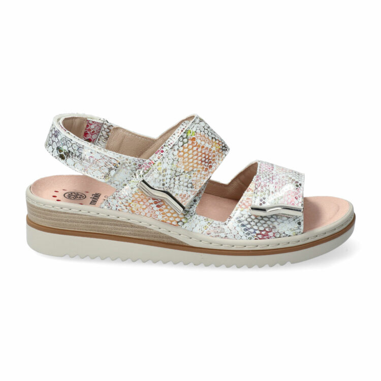 Sandales multicolores pour femme marque Mobils. Darcie Boa Pink. Disponible chez Chauss'Family magasin de chaussures à Issoire.