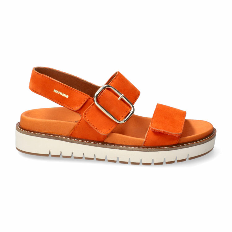 Sandales réglables pour femme marque Mephisto. Belona Burnt Orange. Disponible chez Chauss'Family magasin de chaussures à Issoire.