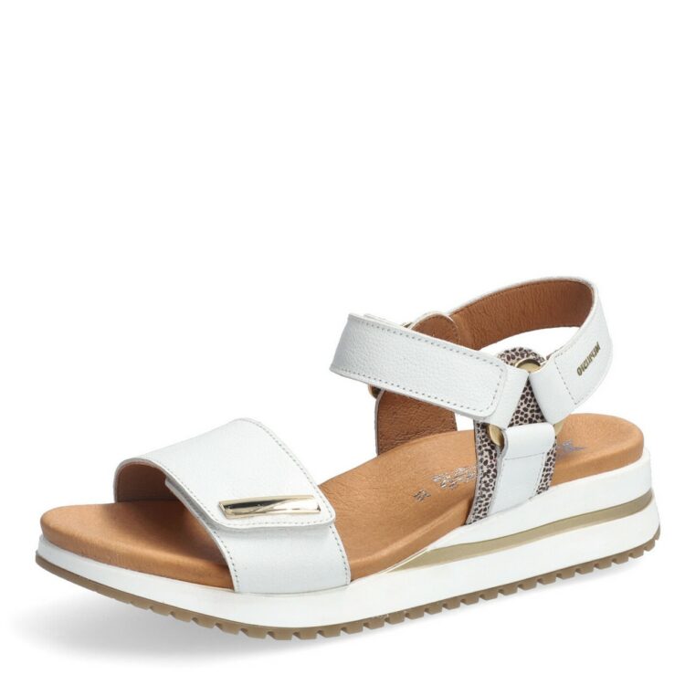 Sandales réglables pour femme marque Mephisto. Jeanie White. Disponible chez Chauss'Family magasin de chaussures à Issoire.