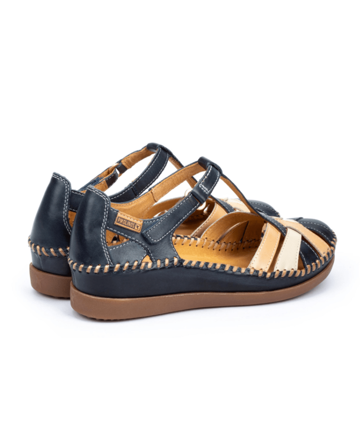 Sandales avec contrefort pour femme de la marque Pikolinos. Référence : Cadaques W8K-0732C1 Ocean. Disponible chez Chauss'Family chaussures à Issoire.