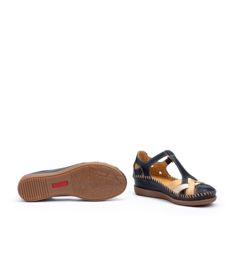 Sandales avec contrefort pour femme de la marque Pikolinos. Référence : Cadaques W8K-0732C1 Ocean. Disponible chez Chauss'Family chaussures à Issoire.