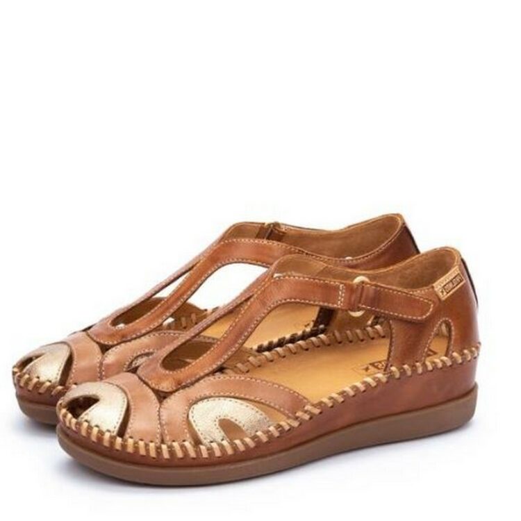 Sandales avec contrefort pour femme de la marque Pikolinos. Référence : Cadaques W8K-1569C4 Brandy. Disponible chez Chauss'Family chaussures à Issoire.
