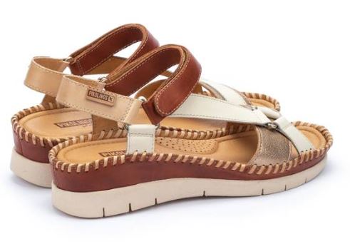 Sandales marron pour femme de la marque Pikolinos. Référence : W7N-0928C1 Brick. Disponible chez Chauss'Family chaussures à Issoire.
