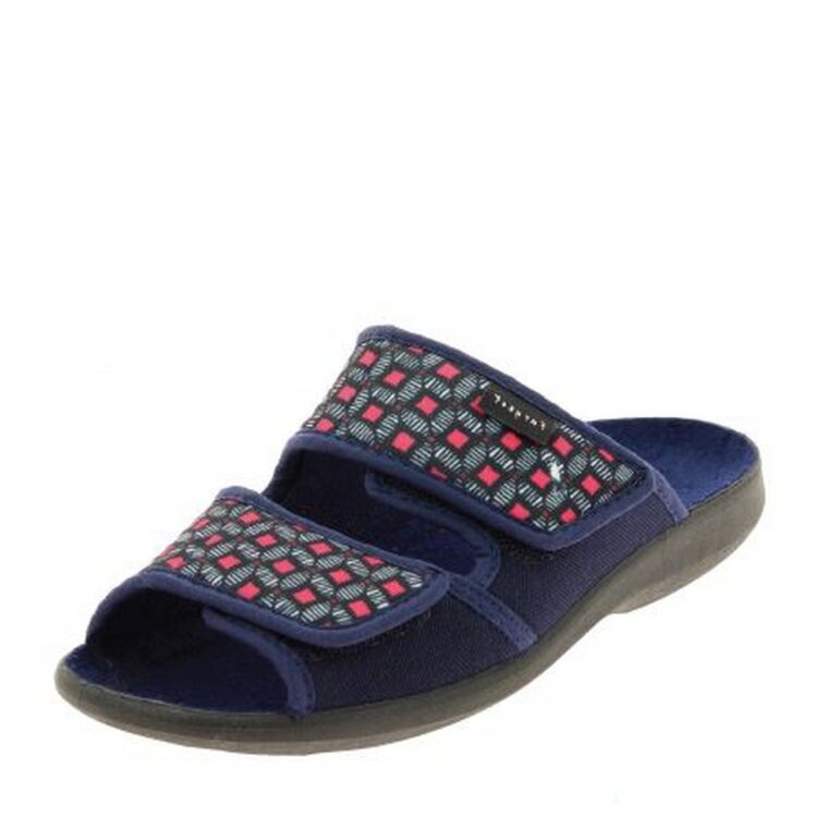 Mules réglables Fargeot pour femme. Référence : Bisbee marine. Disponible chez Chauss'Family magasin de chaussures à Issoire.