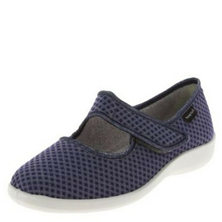 Pantoufles velcro Fargeot pour femme. Référence : Tetra Marine. Disponible chez Chauss'Family magasin de chaussures à Issoire.