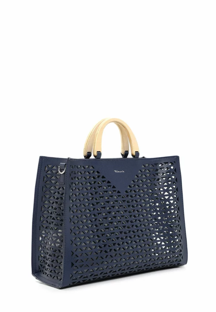 Sac cabas bleu de la marque Tamaris. Référence : Lavinia 32091.500 blue. Disponible chez Chauss'Family magasin de chaussures et sacs à main à Issoire.