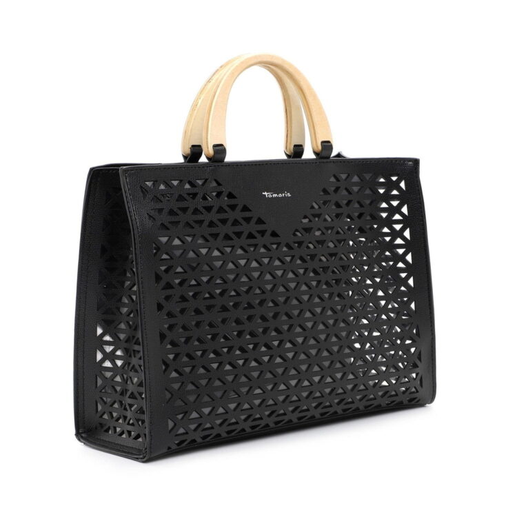 Sac cabas noir de la marque Tamaris. Référence : Lavinia 32090.100 black. Disponible chez Chauss'Family magasin de chaussures et sacs à main à Issoire.