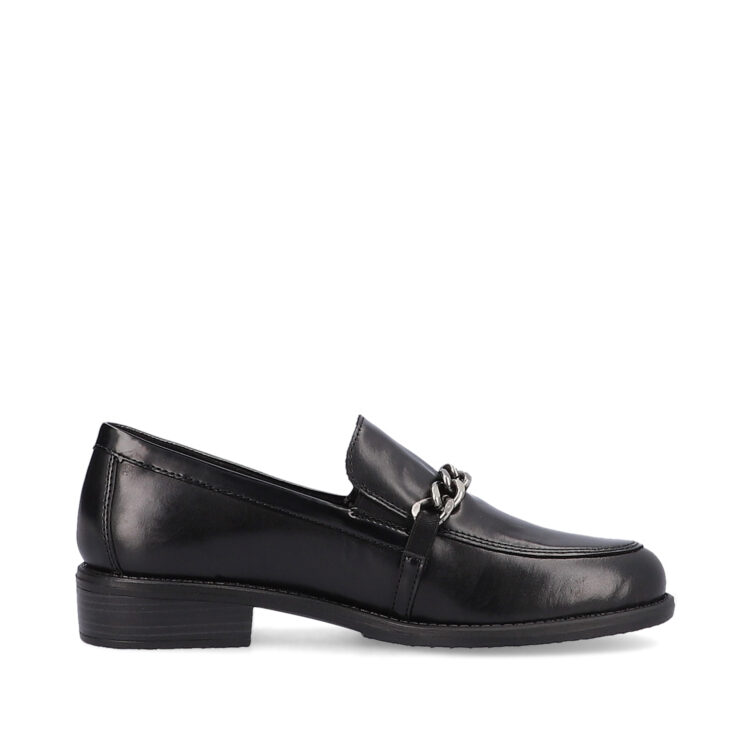 Mocassins noirs pour femme marque Remonte. Référence D0F03-01 Schwarz. Disponible chez Chauss'Family magasin de chaussures Issoire.