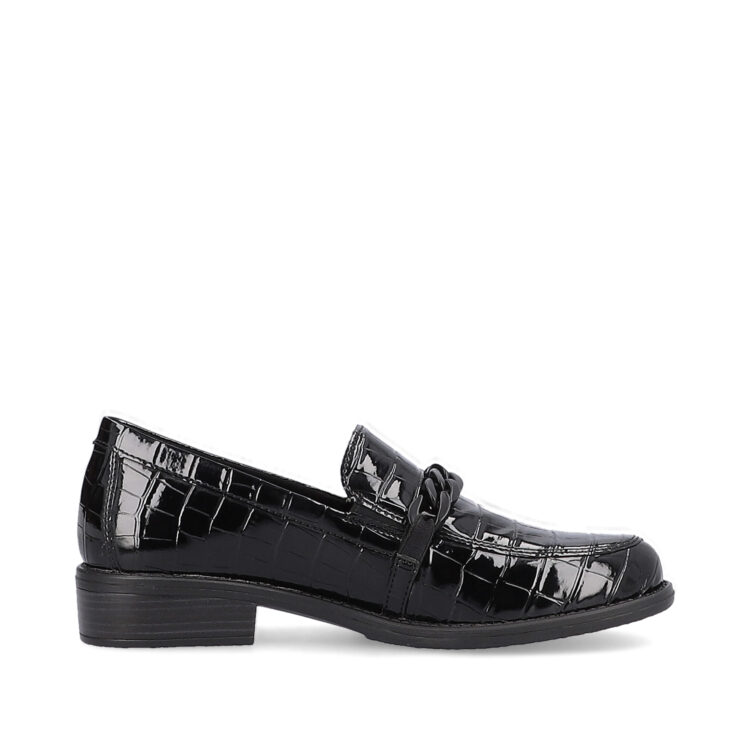 Mocassins noirs pour femme marque Remonte. Référence D0F03-02 Schwarz. Disponible chez Chauss'Family magasin de chaussures Issoire.