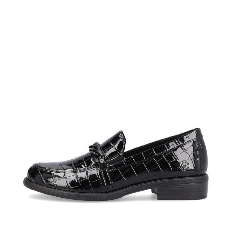 Mocassins noirs pour femme marque Remonte. Référence D0F03-02 Schwarz. Disponible chez Chauss'Family magasin de chaussures Issoire.