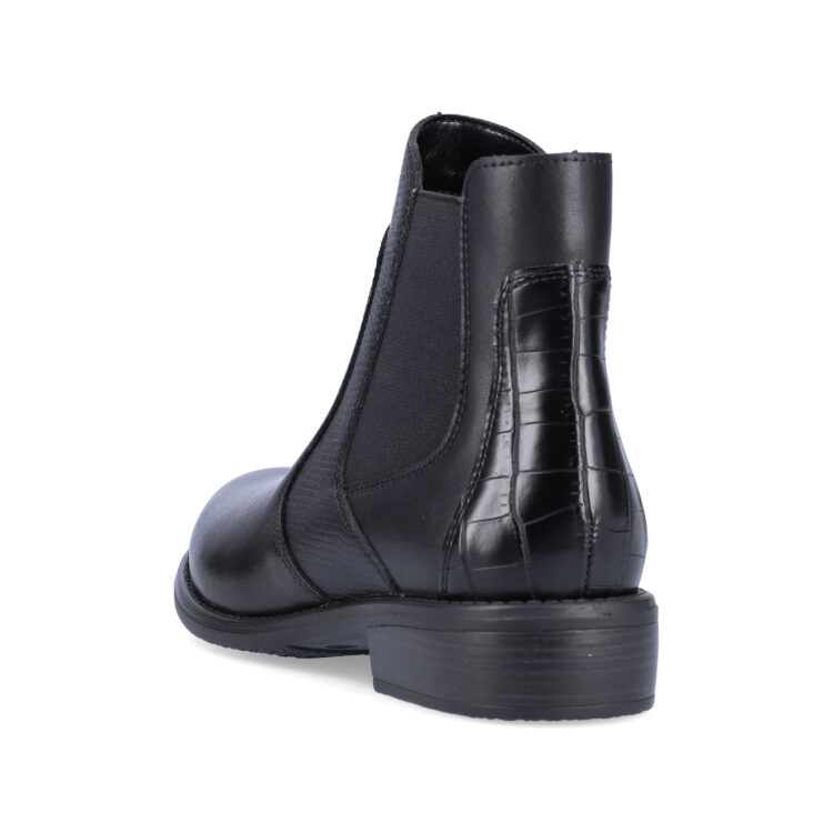 Bottines noires pour femme marque Remonte. Référence D0F70-01 Schwarz. Disponible chez Chauss'Family magasin de chaussures Issoire.