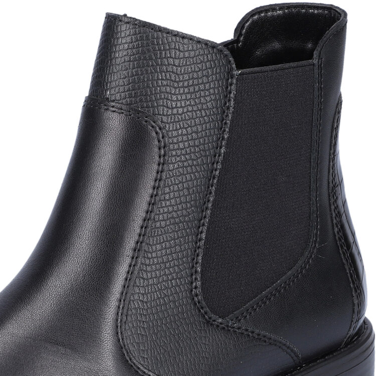 Bottines noires pour femme marque Remonte. Référence D0F70-01 Schwarz. Disponible chez Chauss'Family magasin de chaussures Issoire.