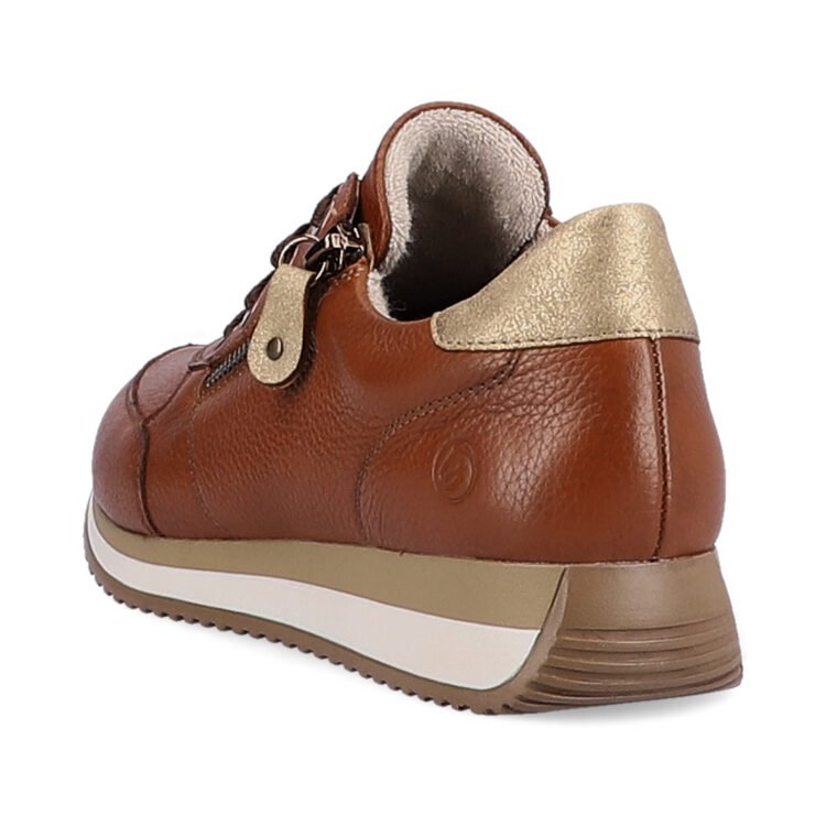 Baskets marron pour femme marque Remonte. Référence D0H11-24 Amaretto. Disponible chez Chauss'Family magasin de chaussures à Issoire.