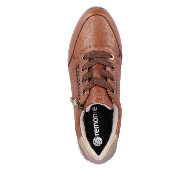 Baskets marron pour femme marque Remonte. Référence D0H11-24 Amaretto. Disponible chez Chauss'Family magasin de chaussures à Issoire.