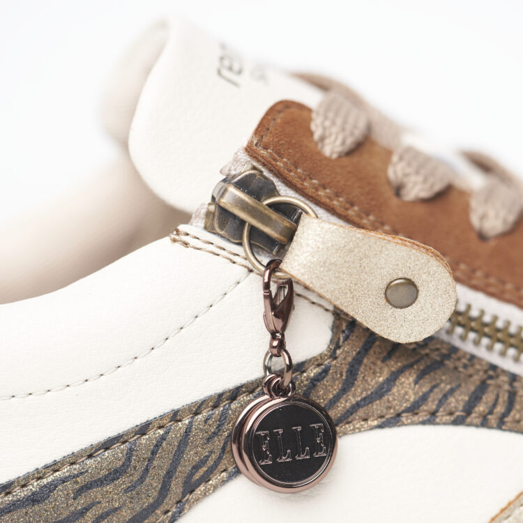 Baskets marron et beige pour femme marque Remonte. Référence D0J01-24 Ginger Gold. Disponible chez Chauss'Family magasin de chaussures à Issoire.
