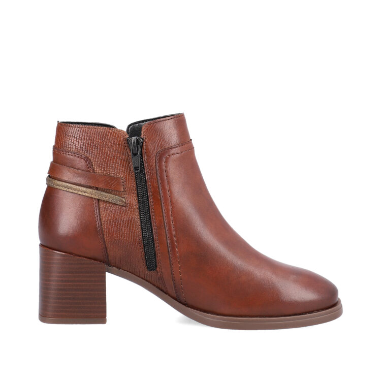 Bottines marron pour femme marque Remonte. Référence D0V74-22 Chestnut. Disponible chez Chauss'Family magasin de chaussures Issoire.