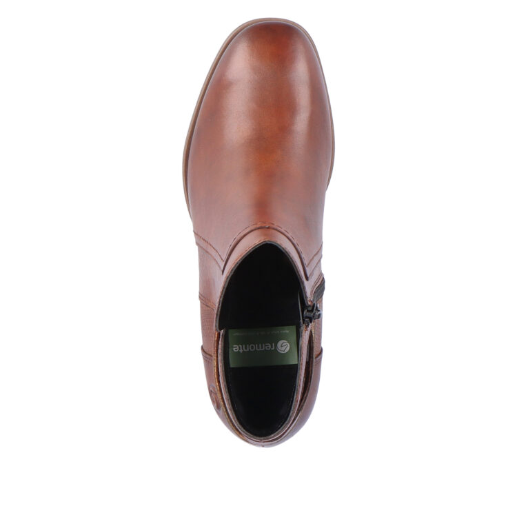 Bottines marron pour femme marque Remonte. Référence D0V74-22 Chestnut. Disponible chez Chauss'Family magasin de chaussures Issoire.
