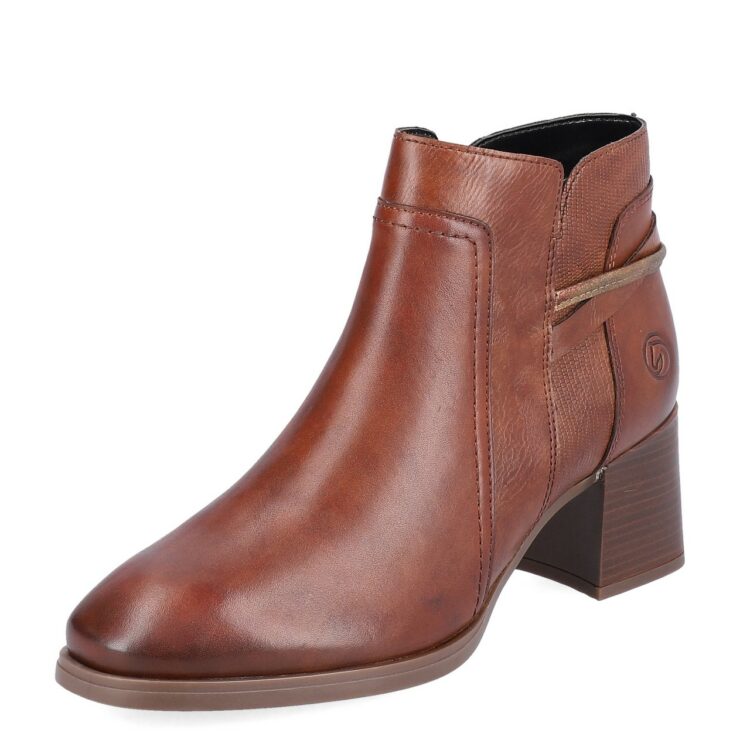 Bottines marron pour femme marque Remonte. Référence D0V74-22 Chestnut. Disponible chez Chauss'Family magasin de chaussures Issoire.