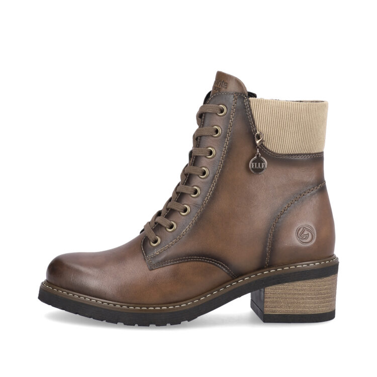 Bottines à lacets pour femme marque Remonte. Référence D1A70-22 Chestnut. Disponible chez Chauss'Family magasin de chaussures Issoire.