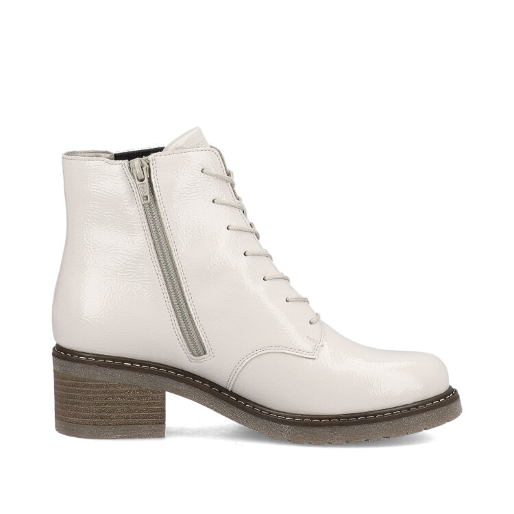 Bottines à lacets pour femme marque Remonte. Référence D1A72-80 Offwhite. Disponible chez Chauss'Family magasin de chaussures Issoire.