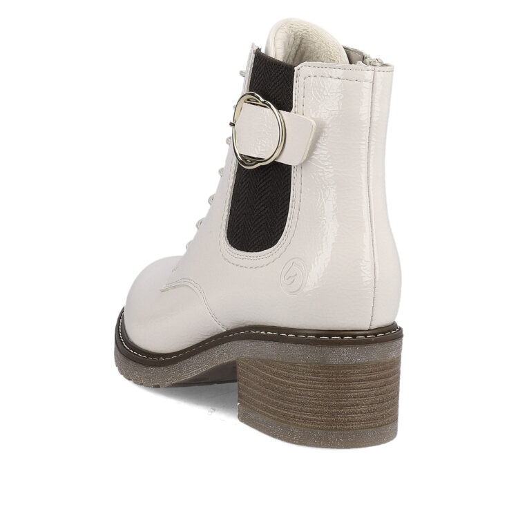 Bottines à lacets pour femme marque Remonte. Référence D1A72-80 Offwhite. Disponible chez Chauss'Family magasin de chaussures Issoire.