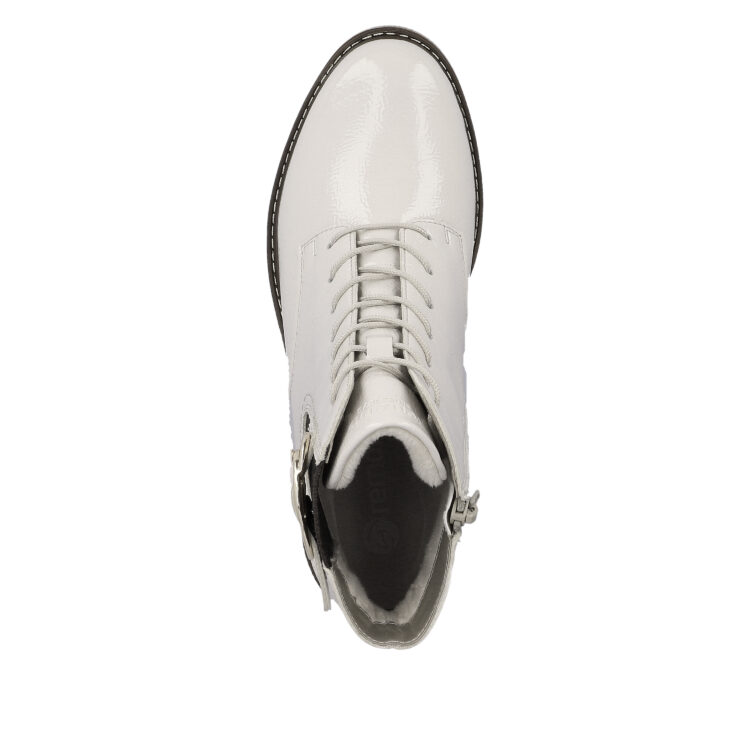 Bottines à lacets pour femme marque Remonte. Référence D1A72-80 Offwhite. Disponible chez Chauss'Family magasin de chaussures Issoire.