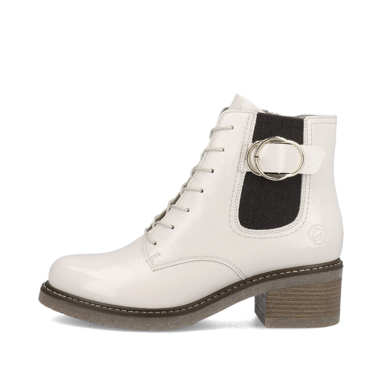 Bottines à lacets pour femme marque Remonte. Référence D1A72-80 Offwhite. Disponible chez Chauss'Family magasin de chaussures Issoire.