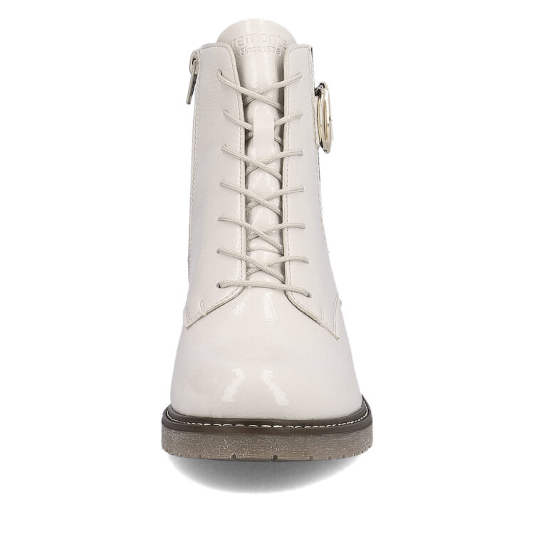 Bottines à lacets pour femme marque Remonte. Référence D1A72-80 Offwhite. Disponible chez Chauss'Family magasin de chaussures Issoire.