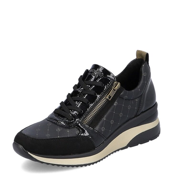 Baskets compensées pour femme marque Remonte. Référence D2401-24 Schwarz. Disponible chez Chauss'Family magasin de chaussures Issoire.