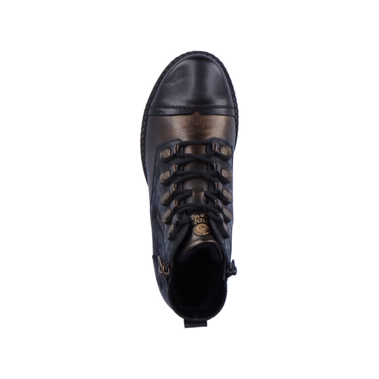 Bottines à lacets pour femme marque Remonte. Référence D4391-02 Schwarz. Disponible chez Chauss'Family magasin de chaussures Issoire.