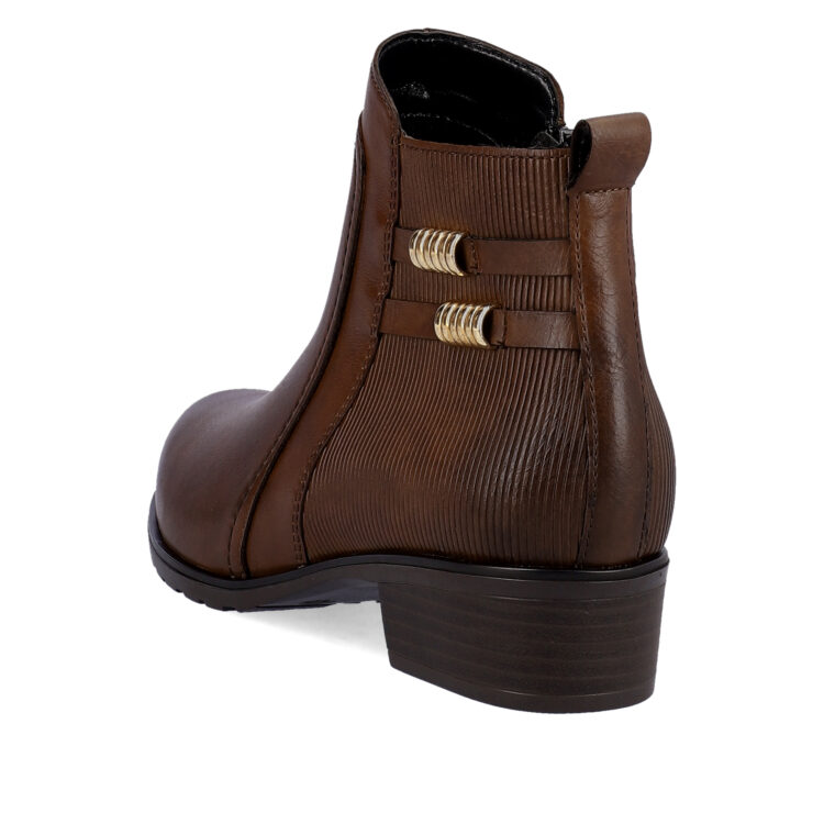 Bottine marron pour femme marque Remonte. Référence D6882-22 Chestnut. Disponible chez Chauss'Family magasin de chaussures Issoire.