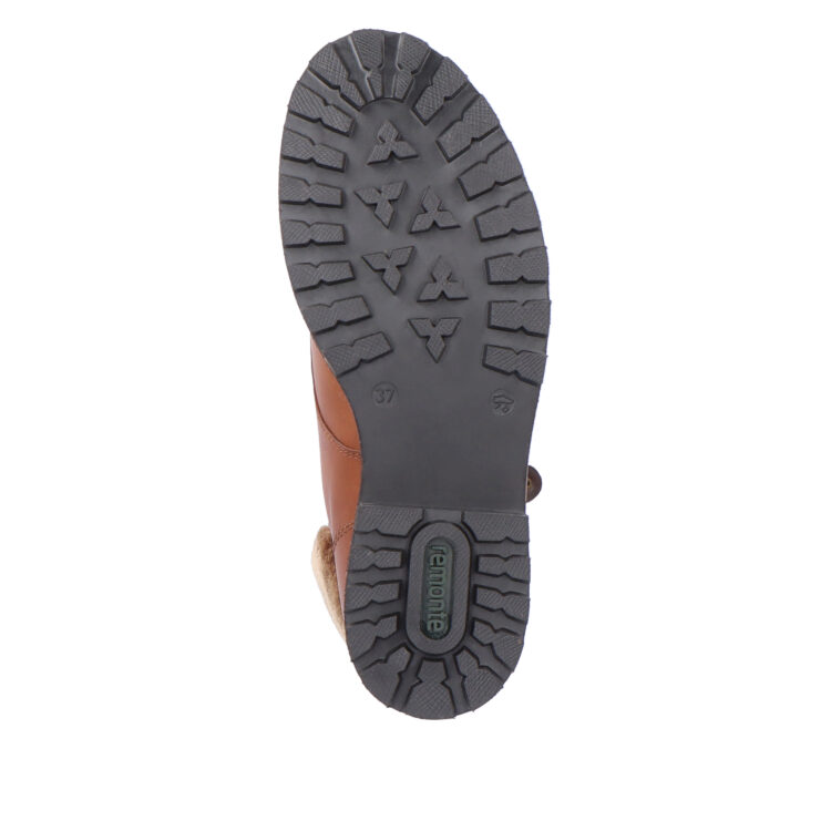 Bottines à lacets pour femme marque Remonte. Référence D8463-25 Muskat. Disponible chez Chauss'Family magasin de chaussures Issoire.