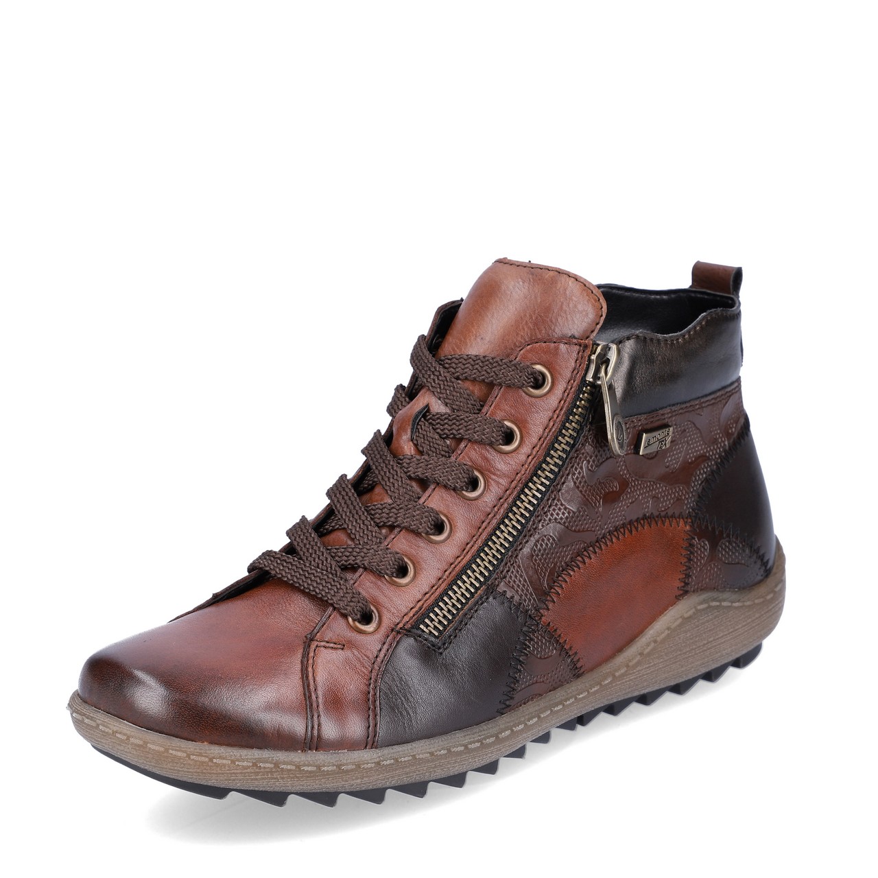 Baskets montantes marron pour femme marque Remonte. Référence R1467-23 Chestnut. Disponible chez Chauss'Family magasin de chaussures Issoire