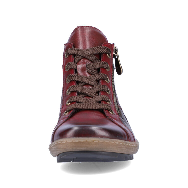 Baskets montantes bordeaux pour femme marque Remonte. Référence R1467-35 Vino. Disponible chez Chauss'Family magasin de chaussures Issoire