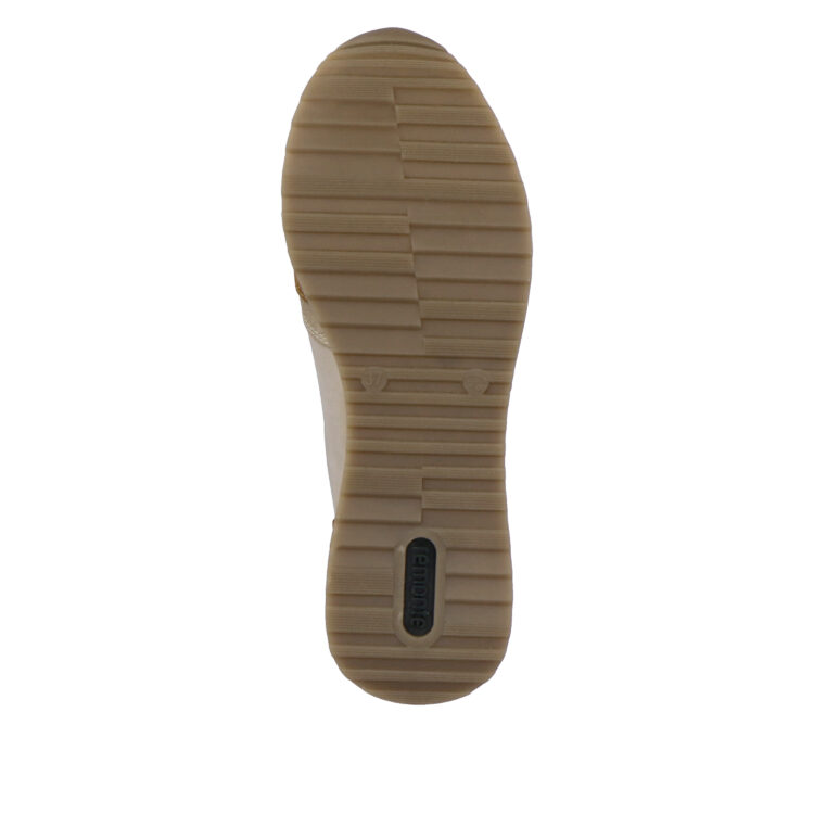 Baskets marron et beige pour femme marque Remonte. Référence R2548-24 Tigerprint Gold. Disponible chez Chauss'Family magasin de chaussures à Issoire.