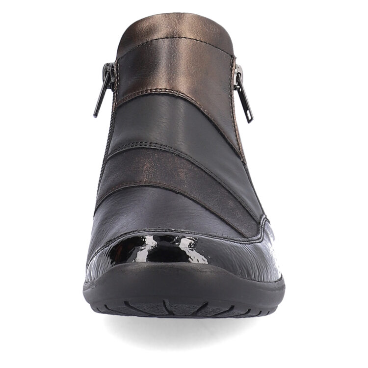 Bottillon noir pour femme marque Remonte. Référence R7678-01 Black. Disponible chez Chauss'Family magasin de chaussures Issoire.