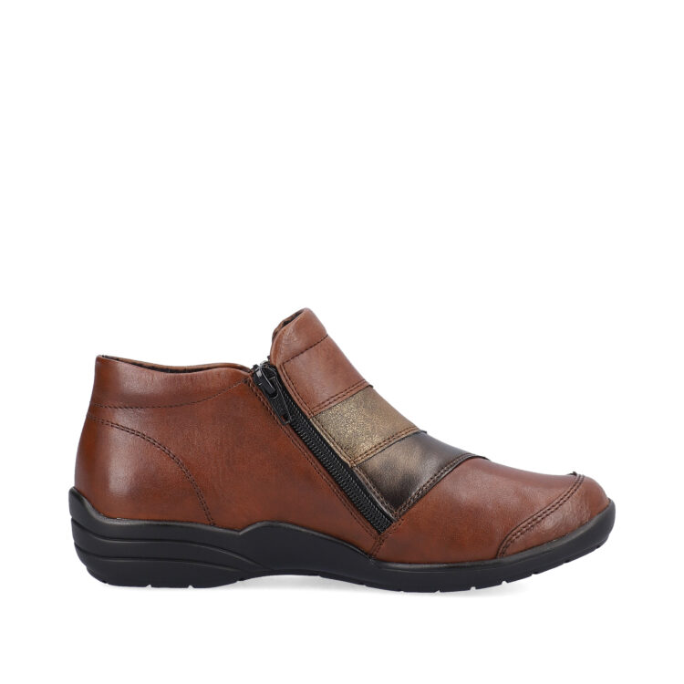 Bottillon marron pour femme marque Remonte. Référence R7678-02 Chestnut. Disponible chez Chauss'Family magasin de chaussures Issoire.