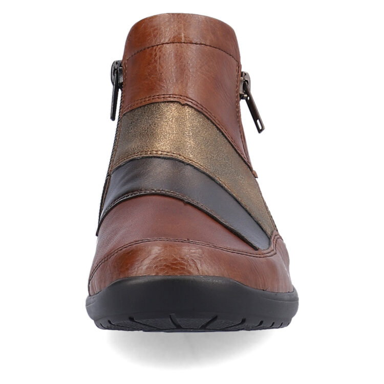 Bottillon marron pour femme marque Remonte. Référence R7678-02 Chestnut. Disponible chez Chauss'Family magasin de chaussures Issoire.