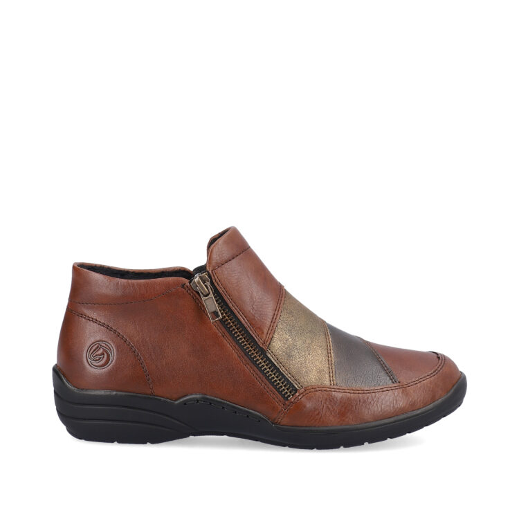 Bottillon marron pour femme marque Remonte. Référence R7678-02 Chestnut. Disponible chez Chauss'Family magasin de chaussures Issoire.