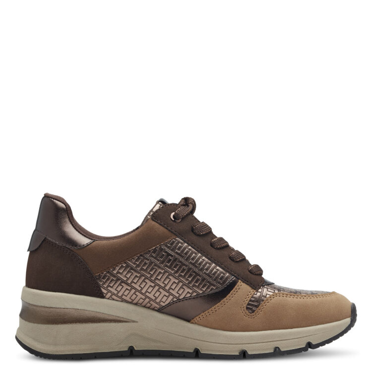 Baskets noires pour femme marque Tamaris. Référence 23702-41 312 Muscat Comb. Disponible chez Chauss'Family magasin de chaussures à Issoire.