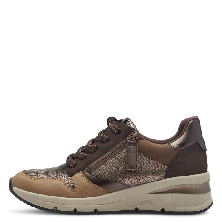 Baskets noires pour femme marque Tamaris. Référence 23702-41 312 Muscat Comb. Disponible chez Chauss'Family magasin de chaussures à Issoire.