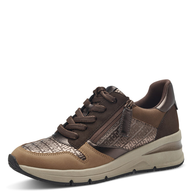 Baskets noires pour femme marque Tamaris. Référence 23702-41 312 Muscat Comb. Disponible chez Chauss'Family magasin de chaussures à Issoire.