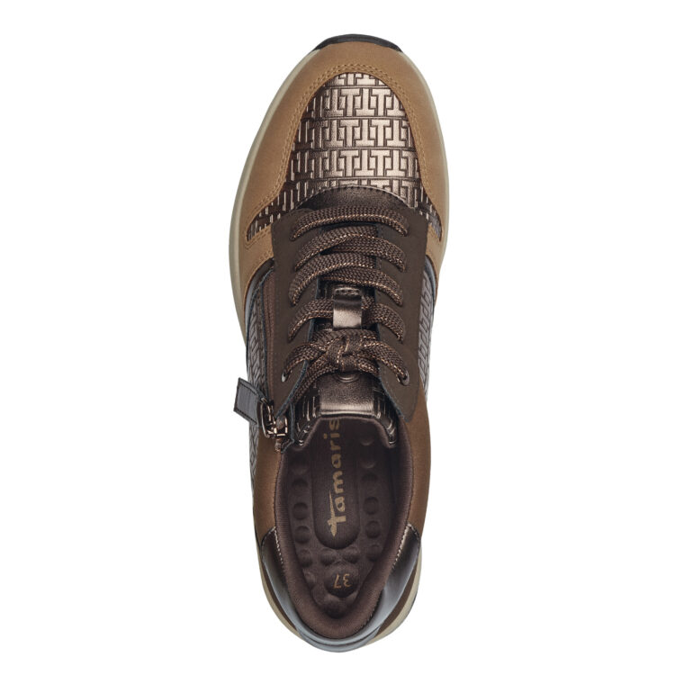 Baskets noires pour femme marque Tamaris. Référence 23702-41 312 Muscat Comb. Disponible chez Chauss'Family magasin de chaussures à Issoire.