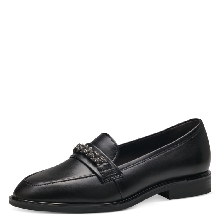 Mocassins noirs de la marque Tamaris. Référence 24208-41 001 Black. Disponible chez Chauss'Family magasin de chaussures à Issoire.