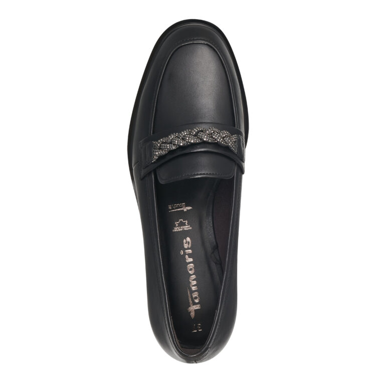 Mocassins noirs de la marque Tamaris. Référence 24208-41 001 Black. Disponible chez Chauss'Family magasin de chaussures à Issoire.
