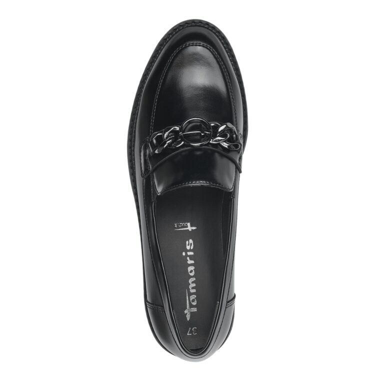Mocassins noirs de la marque Tamaris. Référence 24605-41 001 Black. Disponible chez Chauss'Family magasin de chaussures à Issoire.