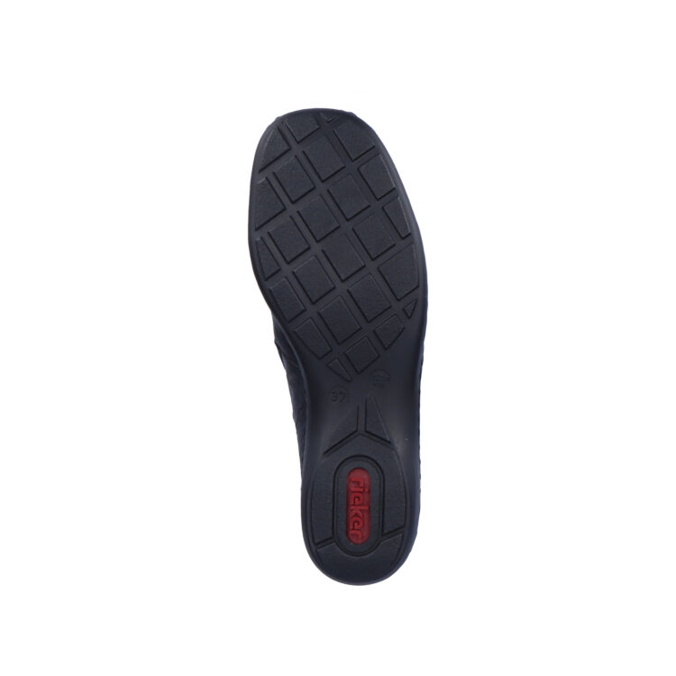 Bottines / bottillon noires pour femme de la marque Rieker. Référence 58388-01 Schwarz. Disponible chez Chauss'Family magasin de chaussures à Issoire.